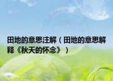 田地的意思注解（田地的意思解释《秋天的怀念》）
