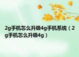 2g手机怎么升级4g手机系统（2g手机怎么升级4g）