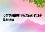 今日更新挪用资金罪的处罚规定是怎样的