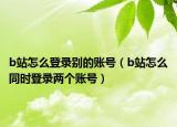 b站怎么登录别的账号（b站怎么同时登录两个账号）