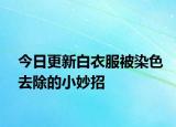 今日更新白衣服被染色去除的小妙招
