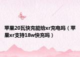 苹果20瓦快充能给xr充电吗（苹果xr支持18w快充吗）