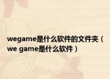 wegame是什么软件的文件夹（we game是什么软件）