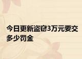 今日更新盗窃3万元要交多少罚金