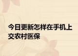 今日更新怎样在手机上交农村医保