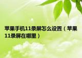 苹果手机11录屏怎么设置（苹果11录屏在哪里）