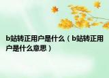 b站转正用户是什么（b站转正用户是什么意思）