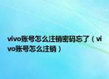 vivo账号怎么注销密码忘了（vivo账号怎么注销）