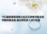 今日最新更新请停止吃这五种鱼可能含有甲醛和重金属 建议转给家人进行科普