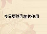 今日更新乳糖的作用
