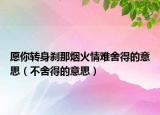 愿你转身刹那烟火情难舍得的意思（不舍得的意思）