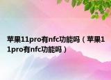 苹果11pro有nfc功能吗（苹果11pro有nfc功能吗）
