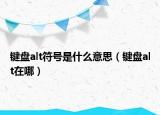 键盘alt符号是什么意思（键盘alt在哪）