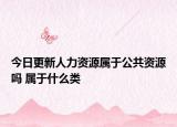 今日更新人力资源属于公共资源吗 属于什么类