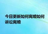 今日更新如何离婚如何诉讼离婚