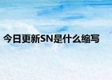 今日更新SN是什么缩写