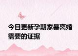 今日更新孕期家暴离婚需要的证据
