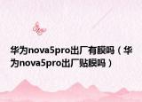 华为nova5pro出厂有膜吗（华为nova5pro出厂贴膜吗）
