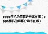 oppo手机的屏幕分辨率在哪（oppo手机的屏幕分辨率在哪）