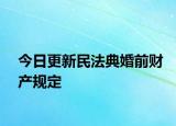 今日更新民法典婚前财产规定