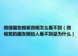 微信朋友圈发微视怎么看不到（微视发的朋友圈别人看不到是为什么）
