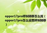 oppor17pro呼叫转移怎么找（oppor17pro怎么设置呼叫转移）