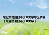 笔记本电脑打不了中文字怎么解决（电脑怎么打不了中文字）