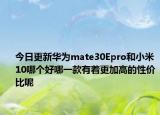 今日更新华为mate30Epro和小米10哪个好哪一款有着更加高的性价比呢
