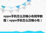 oppo手机怎么召唤小布同学教程（oppo手机怎么召唤小布）