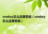 onekey怎么还原系统（onekey怎么还原系统）