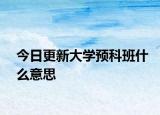 今日更新大学预科班什么意思