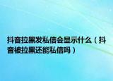 抖音拉黑发私信会显示什么（抖音被拉黑还能私信吗）