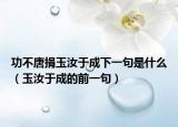 功不唐捐玉汝于成下一句是什么（玉汝于成的前一句）