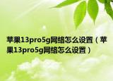 苹果13pro5g网络怎么设置（苹果13pro5g网络怎么设置）