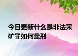 今日更新什么是非法采矿罪如何量刑