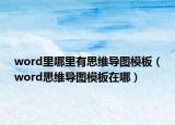 word里哪里有思维导图模板（word思维导图模板在哪）