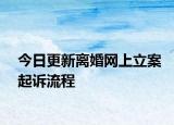 今日更新离婚网上立案起诉流程