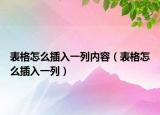表格怎么插入一列内容（表格怎么插入一列）