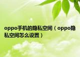 oppo手机的隐私空间（oppo隐私空间怎么设置）