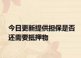 今日更新提供担保是否还需要抵押物
