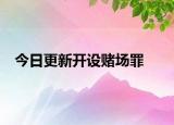 今日更新开设赌场罪