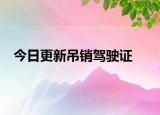 今日更新吊销驾驶证