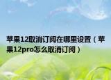 苹果12取消订阅在哪里设置（苹果12pro怎么取消订阅）