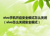 vivo手机开启安全模式怎么关闭（vivo怎么关闭安全模式）