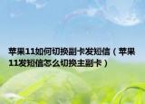 苹果11如何切换副卡发短信（苹果11发短信怎么切换主副卡）