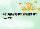 今日更新醉驾肇事逃逸的应该怎么去处罚