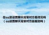 在qq里设置聊天背景对方看得见吗（qq设置聊天背景对方能看到吗）