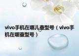 vivo手机在哪儿查型号（vivo手机在哪查型号）