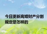 今日更新离婚财产分割规定是怎样的