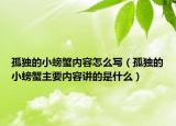 孤独的小螃蟹内容怎么写（孤独的小螃蟹主要内容讲的是什么）
